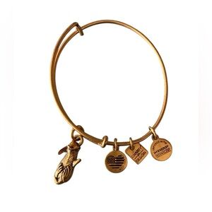 Alex and Ani Gold Tone Otter Charm Dangle Bracelet Bangle